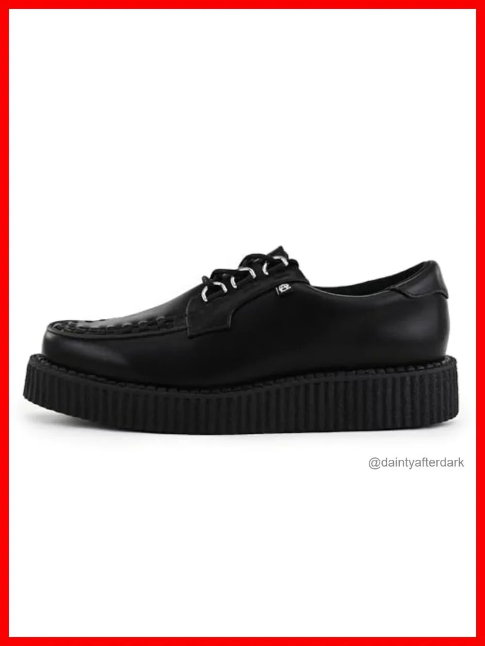 Black Anarchic Creeper Shoes Platform Faux Leather Unisex